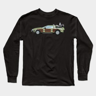 BTTF Delorean Family Truckster - Lou Glutz Motors Long Sleeve T-Shirt